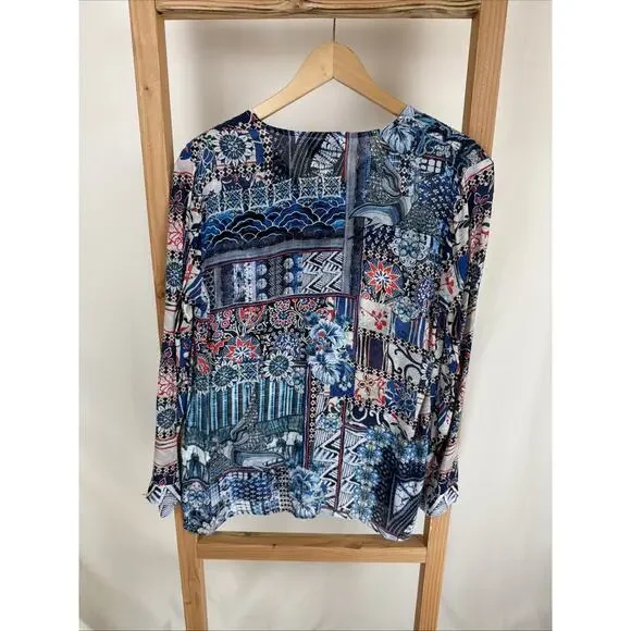 NWT Shana Mulitcolor 100% Viscose SILK Tunic Top #1001 Size Small - Picture 3 of 4